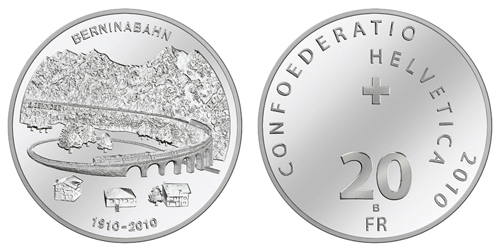 20 Franken Gedenkmünze 2010 Berninabahn